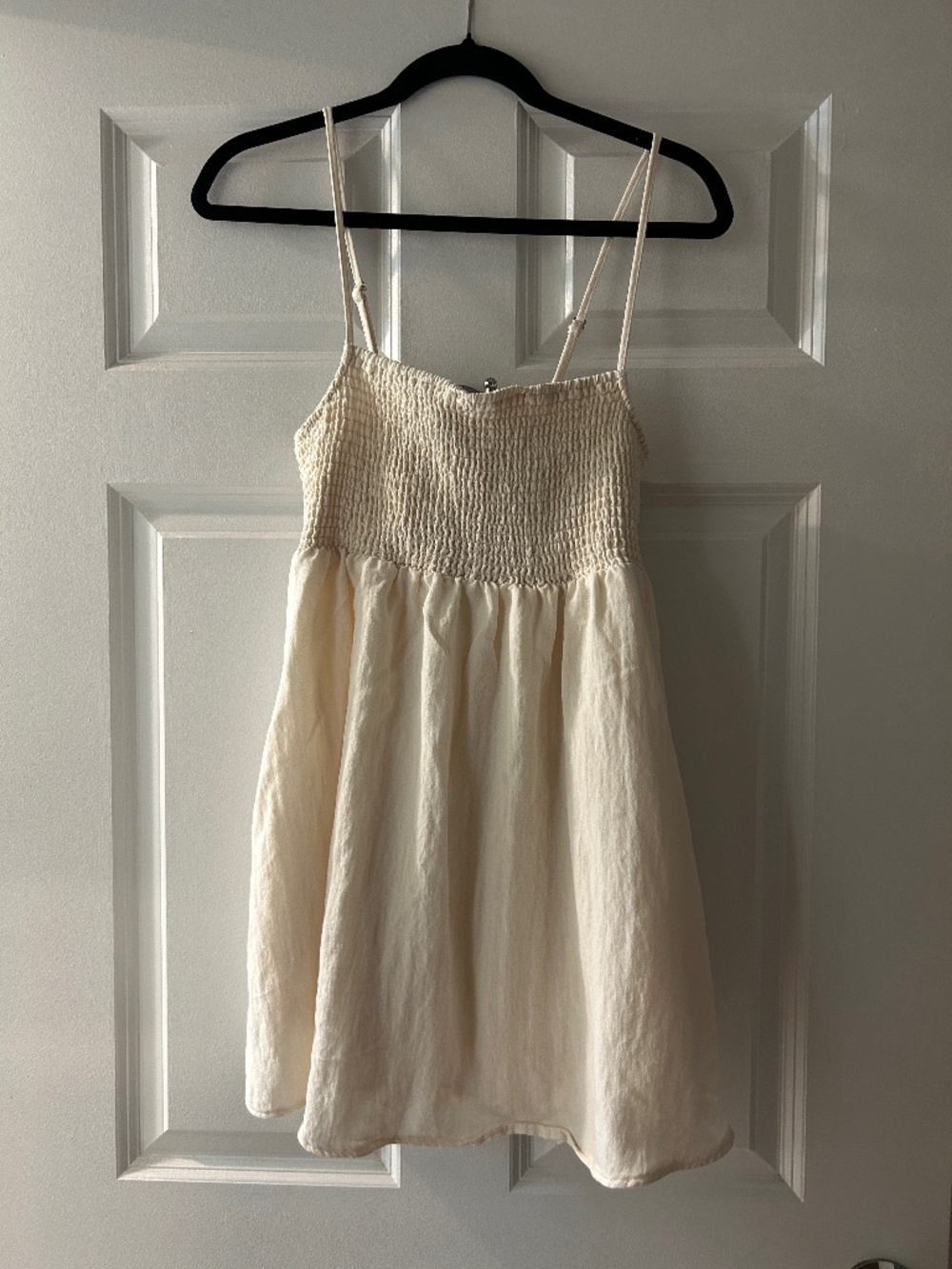 White mini dress with pockets